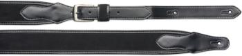 Black leather guitar strap (ST-SLL 13 BLK/BLK)
