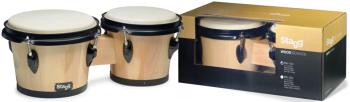 7.5" and 6.5" natural-coloured traditional wood bongos (ST-BW-100-N)