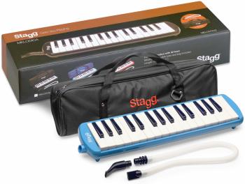 Blue plastic melodica with 32 keys and blue bag (ST-MELOSTA32 BL)