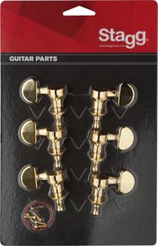 3L + 3R golden individual machine heads for electric or folk guitars (ST-KG395GD)