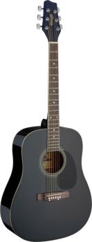 Black dreadnought acoustic guitar with basswood top (ST-SA20D BLK)
