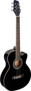 Black Auditorium cutaway acoustic-electric guitar with basswood top (ST-SA20ACE BLK)