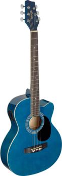 Blue auditorium cutaway acoustic-electric guitar with basswood top (ST-SA20ACE BLUE)