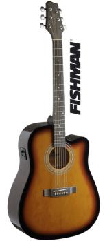 Dreadnought electro-acoustic cutaway concert guitar with FISHMAN pream (ST-SA40DCFI-BS)