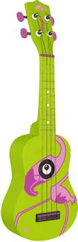 Traditional soprano ukulele with flamingo graphic, in black nylon gigb (ST-US-FLAMINGO)