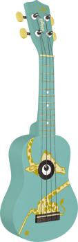 Traditional soprano ukulele with giraffe graphic, in black nylon gigba (ST-US-GIRAFFE)