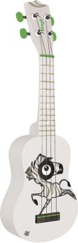 Traditional soprano ukulele with zebra graphic, in black nylon gigbag (ST-US-ZEBRA)