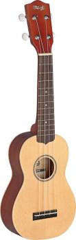 Traditional soprano Ukulele with solid spruce top, in black nylon gigb (ST-US60-S)