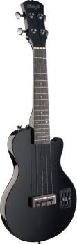Black Les Paul-style electric ukulele with solid body (ST-EUK L-BK)